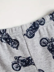 Boys Motorcyclists Print Pajama Set