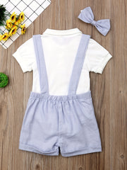 Newborn Baby Boys Gentleman Outfits Romper Top Pants Bowtie Set