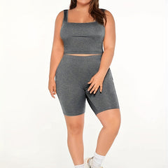 Solid High Rise Skinny Shorts