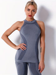 Textured Halter Neck Slim Sleeveless Top for Summer