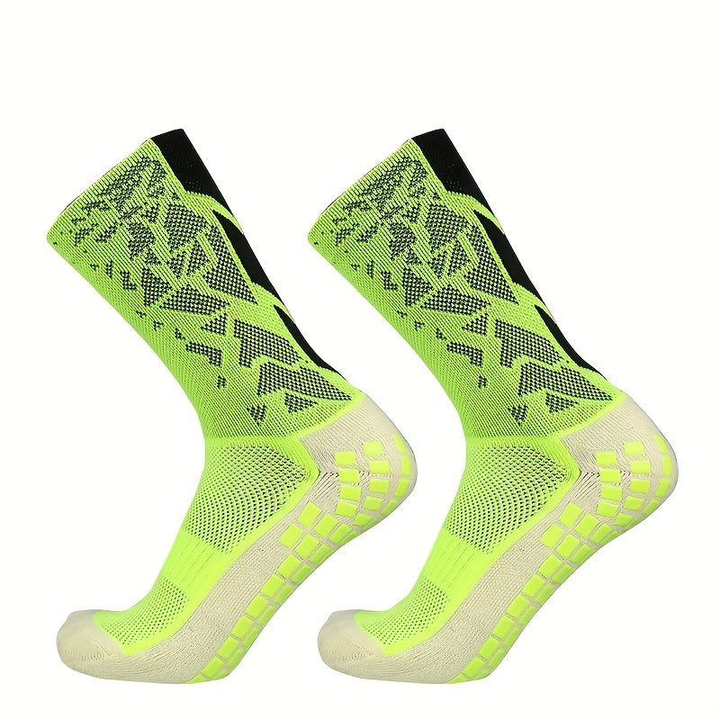Non slip Silicone Bottom Football Socks Breathable Athletic Mid-calf Socks