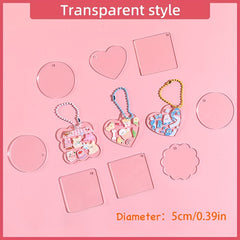 10pc Acrylic Grommet Gradient Keychain Decoration For Girls Women