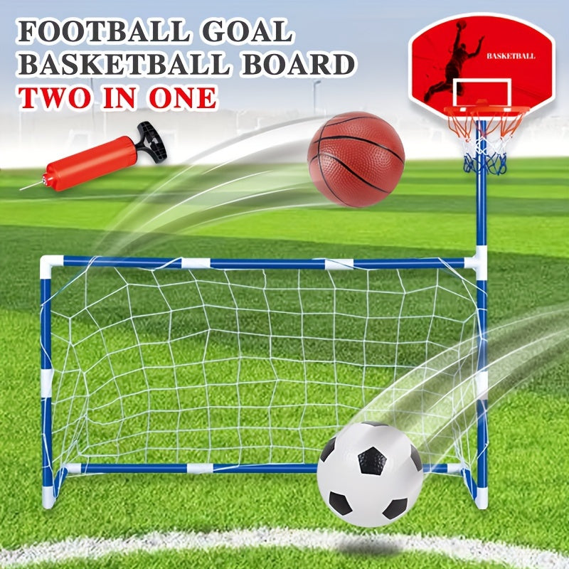 2 in 1 Football Goal & Basketball Frame Toy for Kids