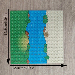 River & Grassland Pattern Baseplates + Classic Building Blocks