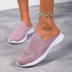 Women's Casual Weaving Slip-on Mules Sneakers