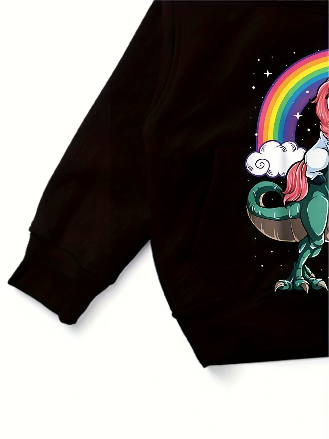 Boys Dino & Pony Print Hoodie Kid's Hooded Sweatshirt