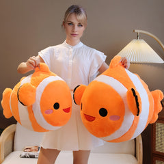 Orange Clownfish Plush Toy Soft Polyester Ocean Series Pillow