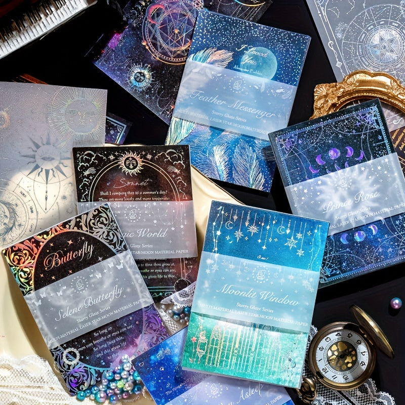 15pcs Paper Moon And Stars Decor DIY Art Supplies
