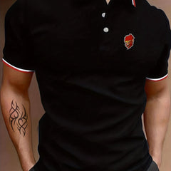 Men's Monkey Print Polo Shirt Short Sleeve Button Up Breathable Outdoor
