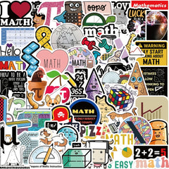 58pcs I Love Math Symbols Stickers Waterproof DIY Decoration