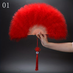 Fleece Faux Feather Fan Cheongsam Dance Goose Fur Plush Fan