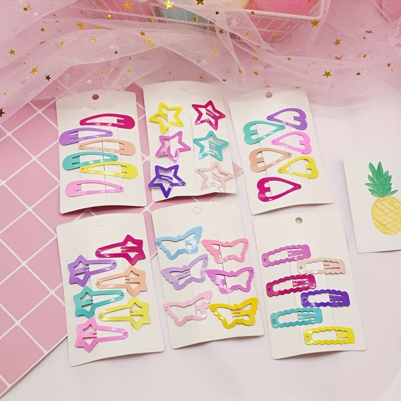 6pcs Cartoon Colorful Hair Clips Set for Girls
