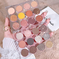 12-Color Eyeshadow Palette Natural Nude Makeup Matte Shimmer Glitter Pigment