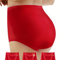 3-Pack Women's Plus Size Graphic Elastic Tummy Control Panties Set