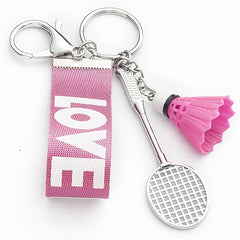 Badminton Racquet Keychain Alloy Key Chain Decoration