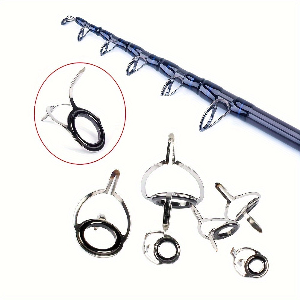 75pcs Stainless Steel Frame Ceramic Ring Fishing Rod Tip Repair Kit