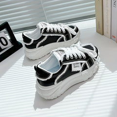 Thick Bottom Chunky Sneakers Shock Absorption Lightweight Skate Shoes