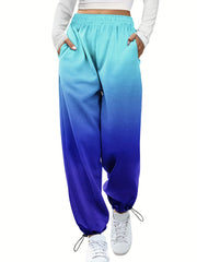 Women's Plus Ombre Print Joggers With Pockets