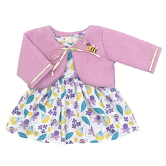 Purple Floral Doll Clothing Set for 18 Inch Dolls - Skirt and Shoes