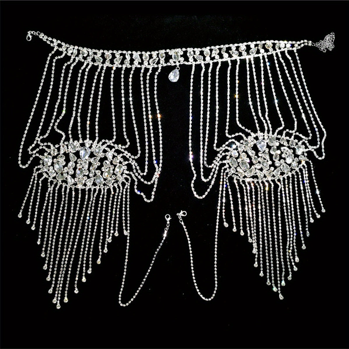 Rhinestone Shoulder Chain With Long Tassel for Wedding Party