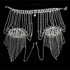 Rhinestone Shoulder Chain With Long Tassel for Wedding Party