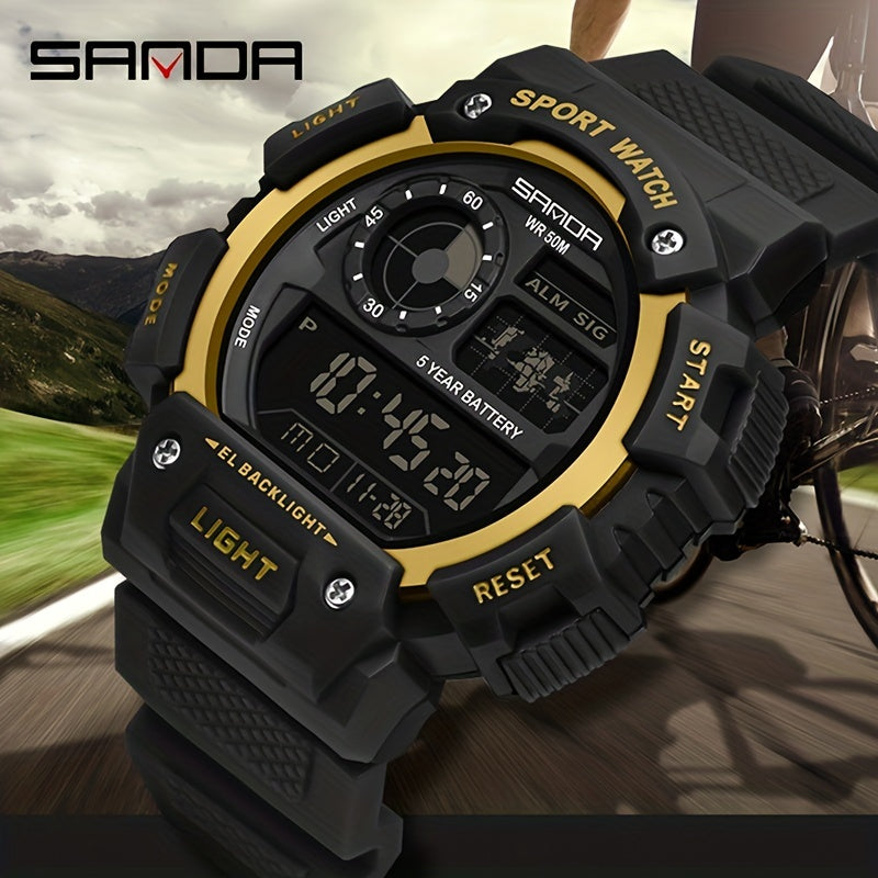 SANDA Men's Digital Sports Watch with Luminous Display