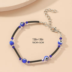 Devil's Eye Crystal Anklet Adjustable Turquoise Beach Jewelry