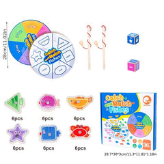 Wooden Fishing Toy: Colorful Shape Matching Game for Kindergarten