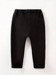 Cotton Thermal Trousers for Baby Boys Spring Autumn Elastic Waistband Pants