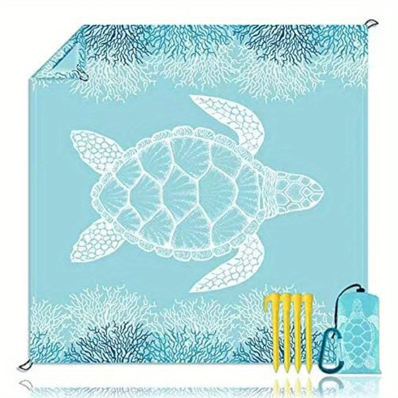 Sea Turtle Pattern Picnic Waterproof Mat for Outdoor Camping