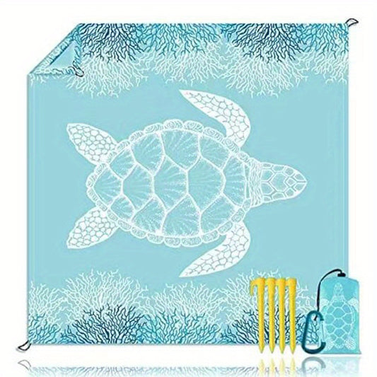 Sea Turtle Pattern Picnic Waterproof Mat for Outdoor Camping