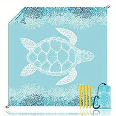 Sea Turtle Pattern Picnic Waterproof Mat for Outdoor Camping