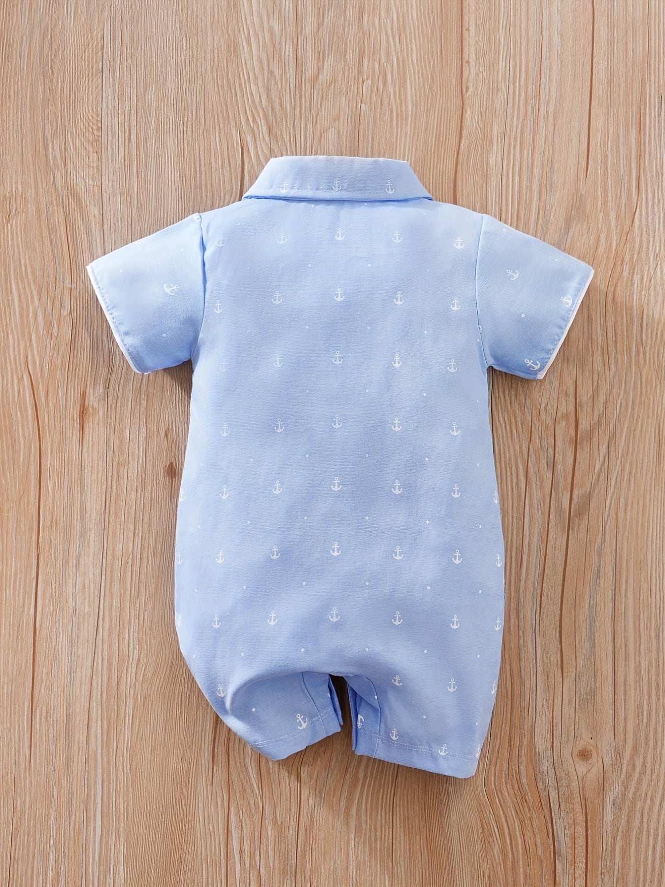 Baby Boy Short Sleeve Cartoon Bow Bodysuit