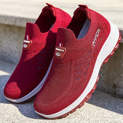 Women's Breathable Knit Chunky Slip On Sneakers