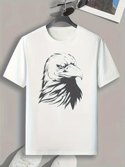 Eagle Pattern Print Men's Sports Tee for Fitness Activities