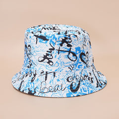Unisex Letters Print Sunshade Bucket Hat - Outdoor Vacation Travel