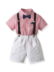 Baby Toddler Boy Formal Gentleman Suit Set Bowtie Pants Outfit