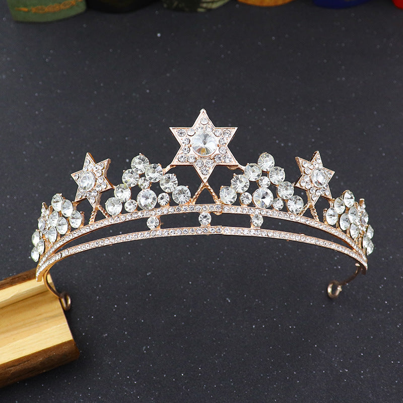 Alloy Rhinestone Crown Hairband Headband for Princess Tiara
