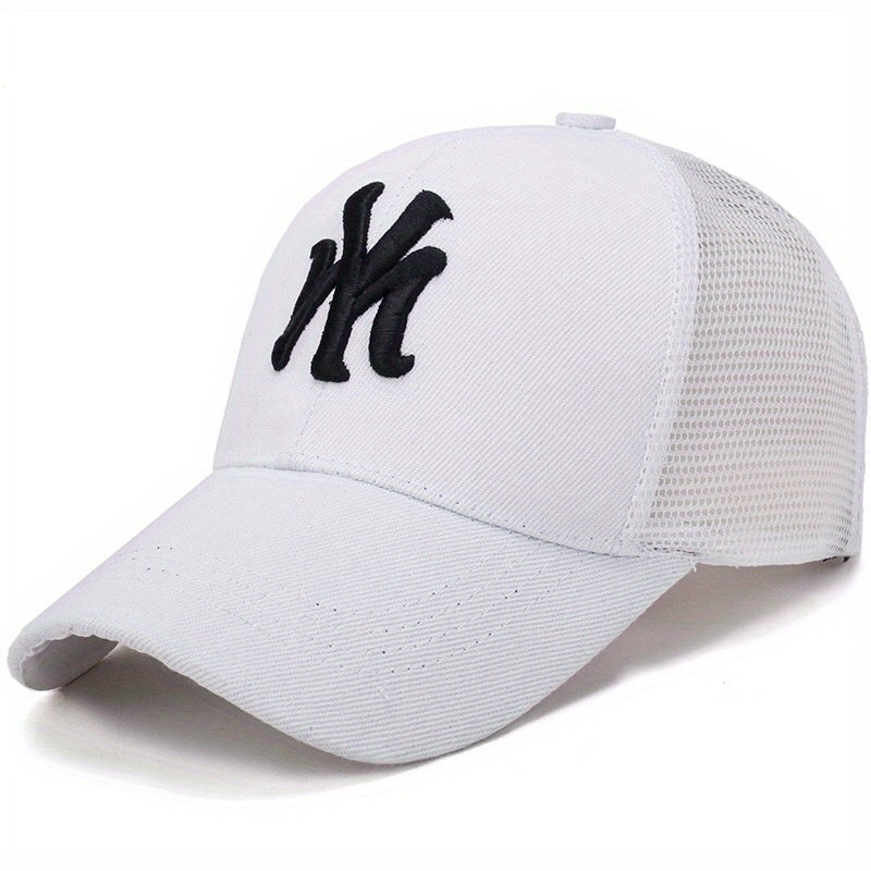 Mesh Baseball Cap Sun Hat Unisex Embroidered Letter