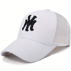 Mesh Baseball Cap Sun Hat Unisex Embroidered Letter