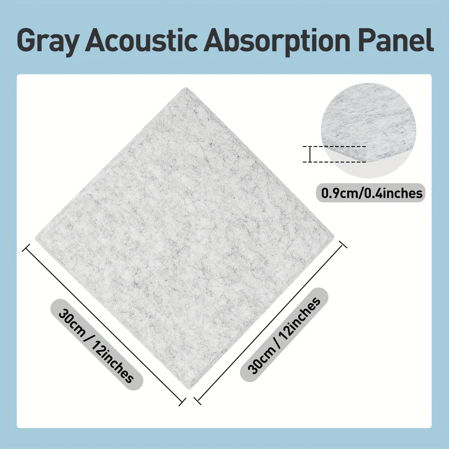 12pcs Gray Sound Absorbing Board Insulation Cotton Fireproof Material