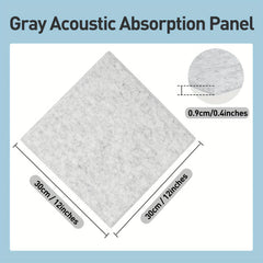 12pcs Gray Sound Absorbing Board Insulation Cotton Fireproof Material
