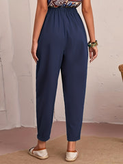 Minimalist Casual Cropped Pants Pocket Pants Women's Clothing
