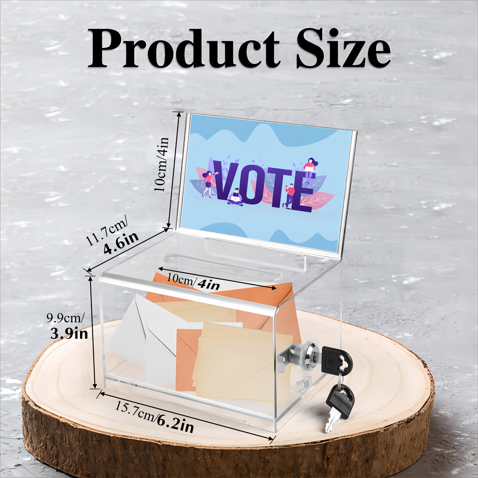 Acrylic Donation Box With Lock Ballot Box Sign Holder