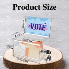 Acrylic Donation Box With Lock Ballot Box Sign Holder