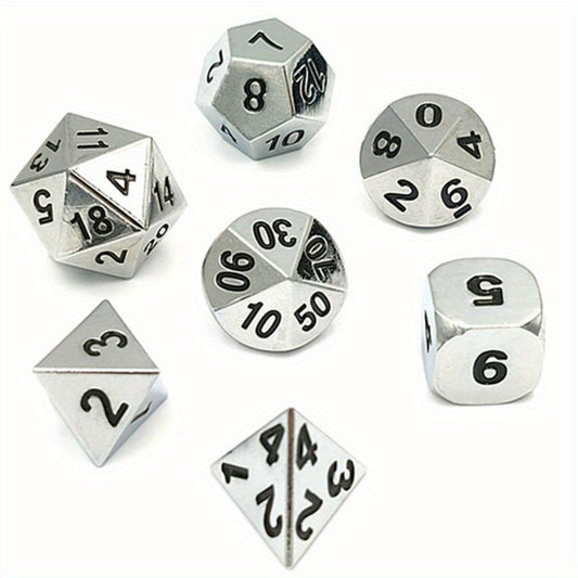7pcs Zinc Alloy Polyhedral Dice Set for Gaming