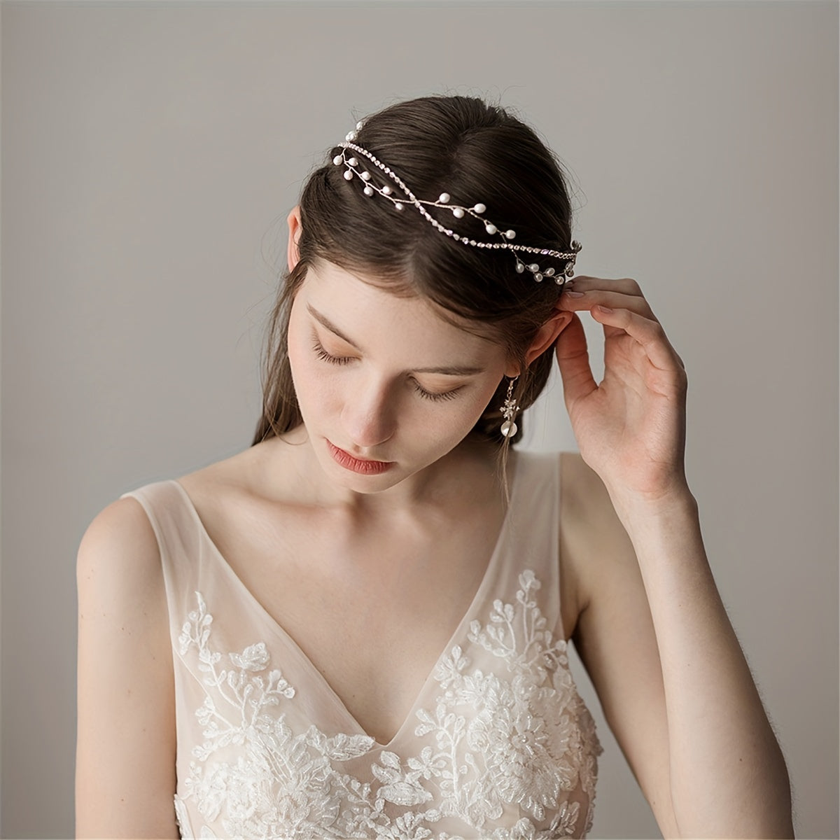 Pearl Rhinestone Head Piece Wedding Hair Accessories for Bride
