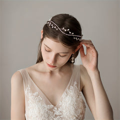 Pearl Rhinestone Head Piece Wedding Hair Accessories for Bride