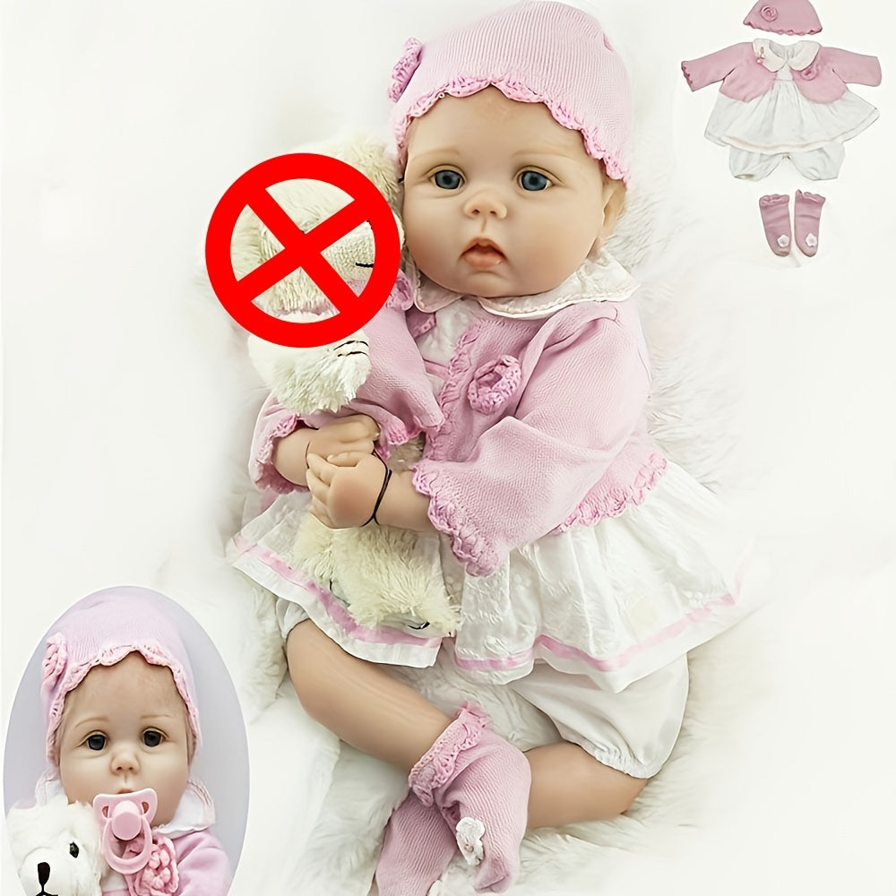 22" 55cm Reborn Baby Girl Doll Soft Silicone Vinyl Reborn Baby Doll Toy