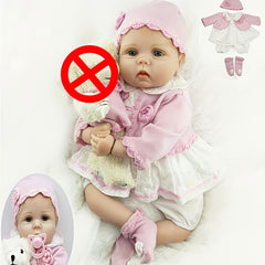 22" 55cm Reborn Baby Girl Doll Soft Silicone Vinyl Reborn Baby Doll Toy